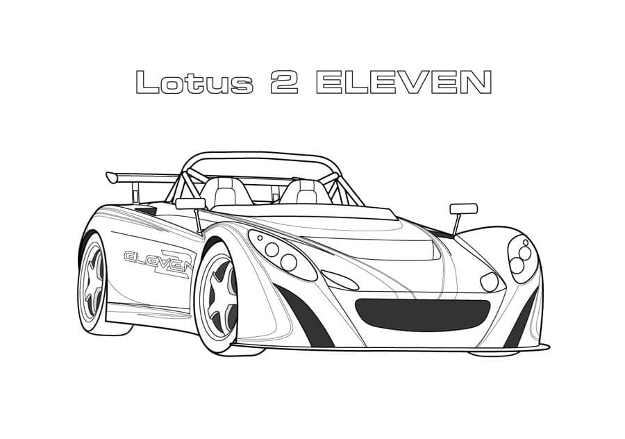 Coloriage Voiture de Course Lotus 2 Eleven