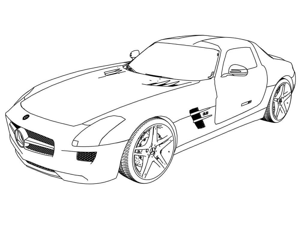 Voiture de Course Mercedes Benz SLS AMG coloring page