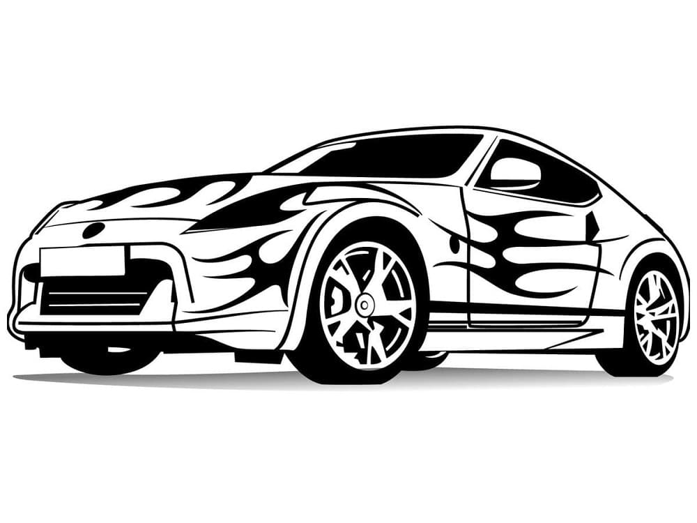 Voiture de Course Nissan 350 coloring page