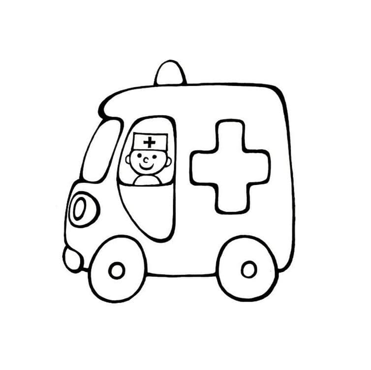 Coloriage Conduire une Ambulance