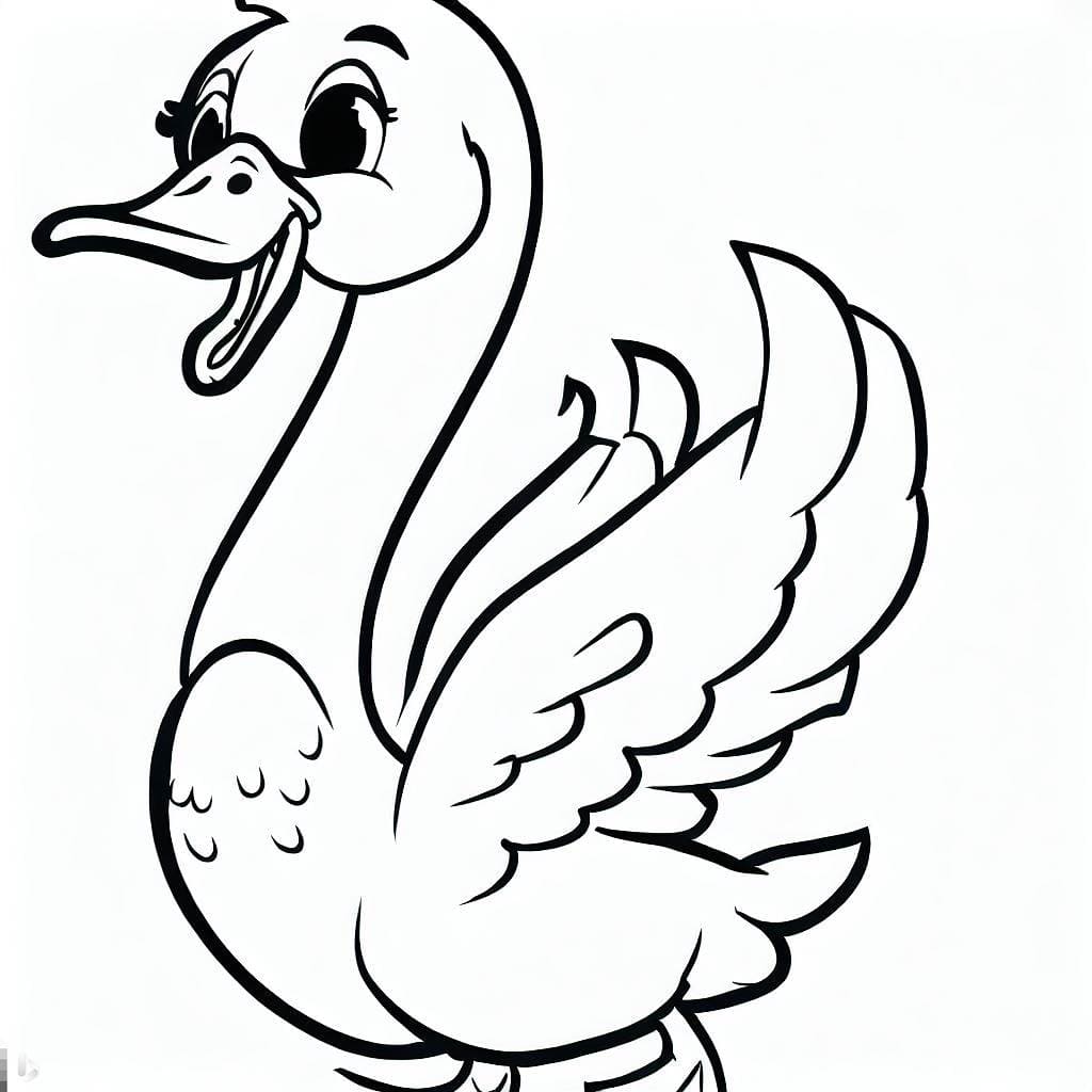 Cygne Heureux coloring page