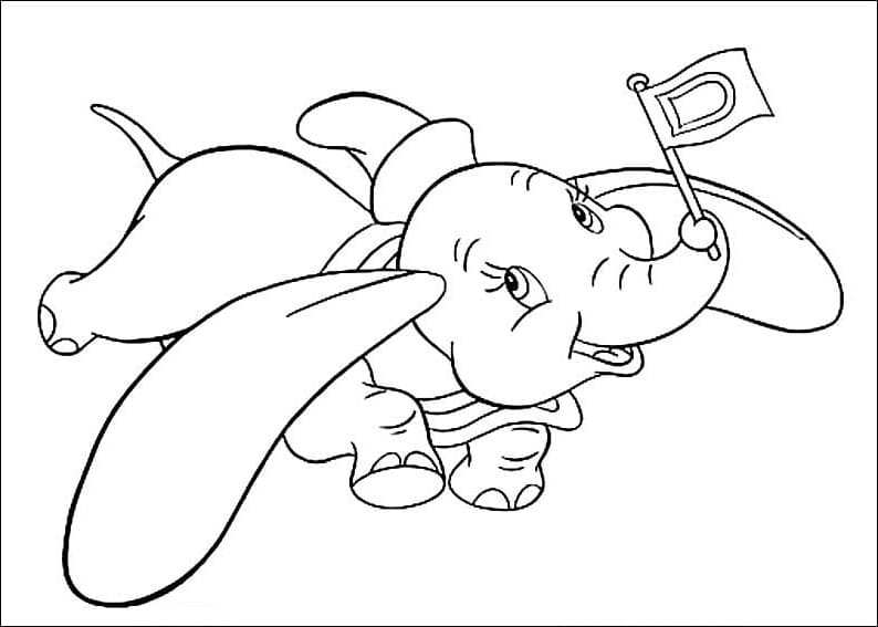 Coloriage Adorable Dumbo