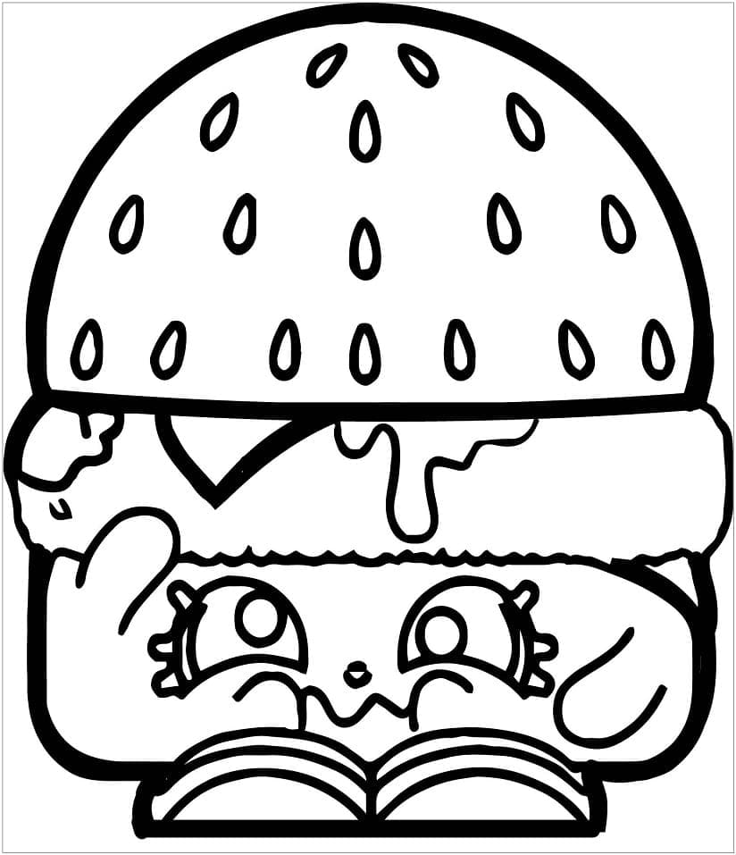 Adorable Hamburger coloring page