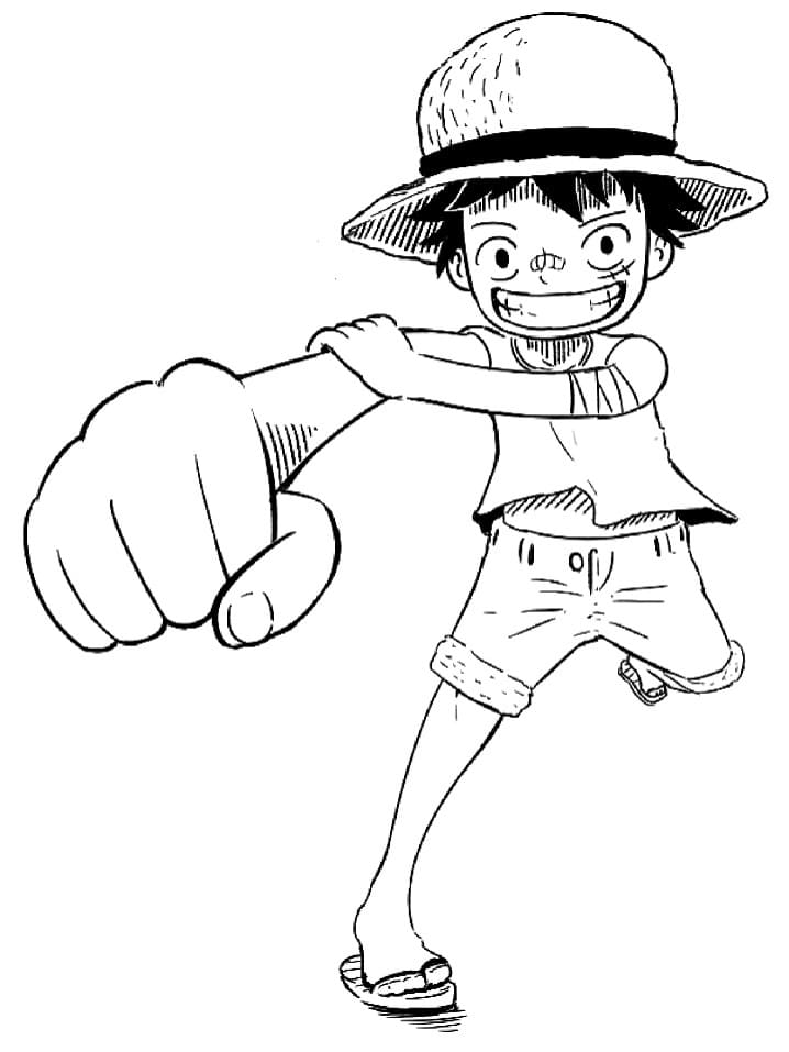 Coloriage Adorable Luffy