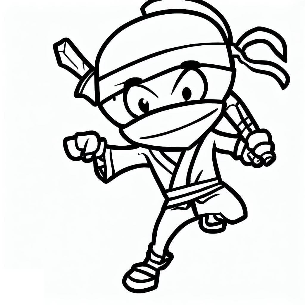 Adorable Ninja coloring page