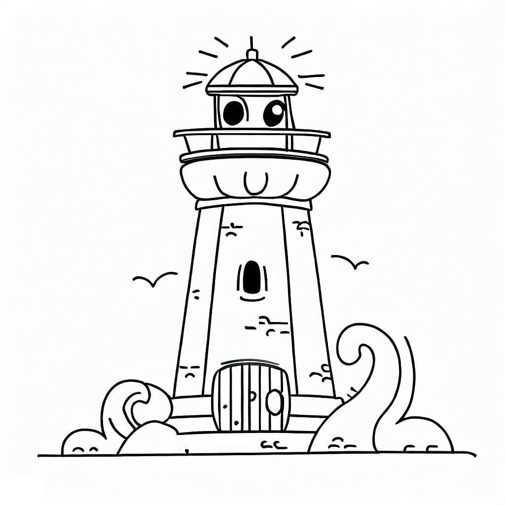 Coloriage Adorable Phare