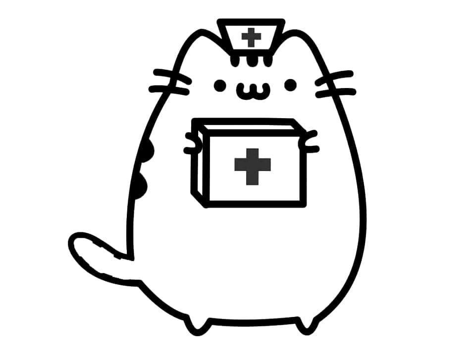 Adorable Pusheen coloring page