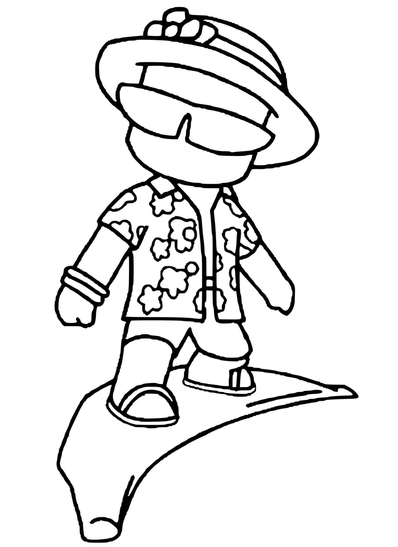 Banana Surfer de Stumble Guys coloring page