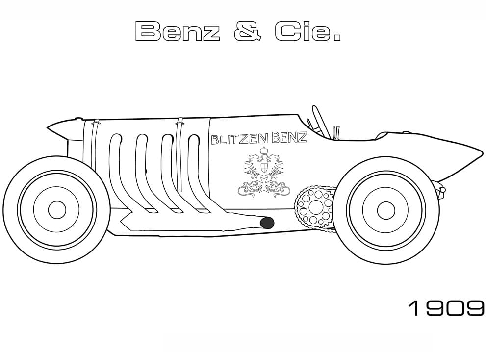 Blitzen-Benz 200 PS coloring page