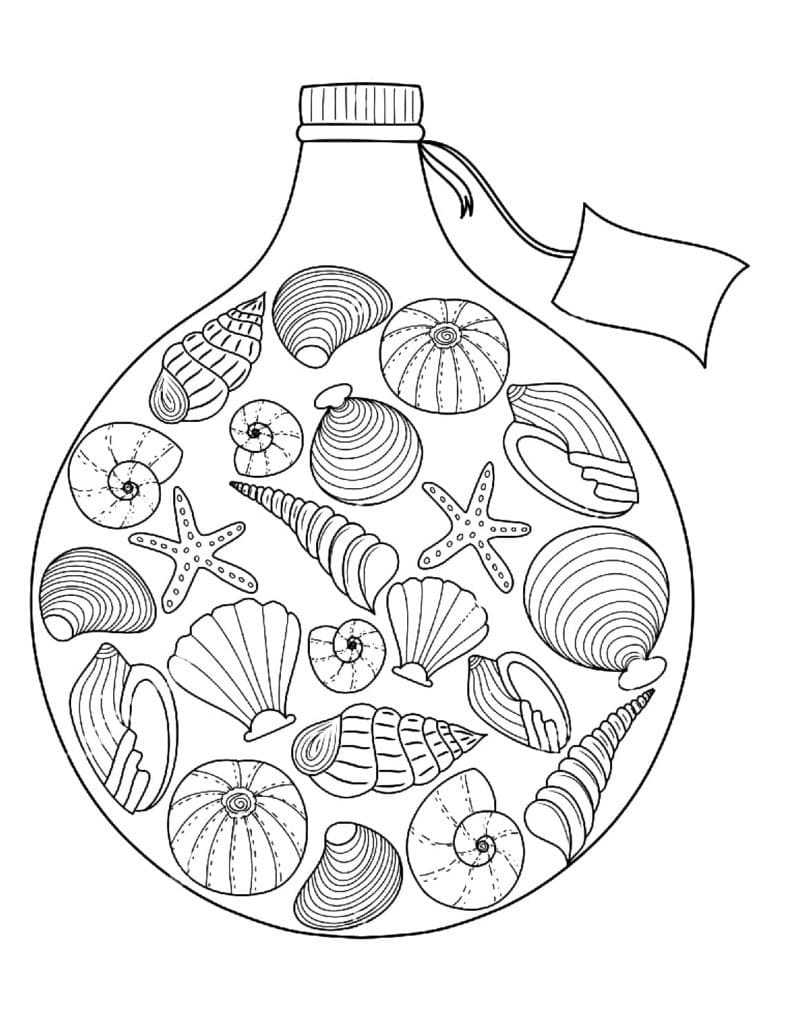 Bouteille de Coquillages coloring page