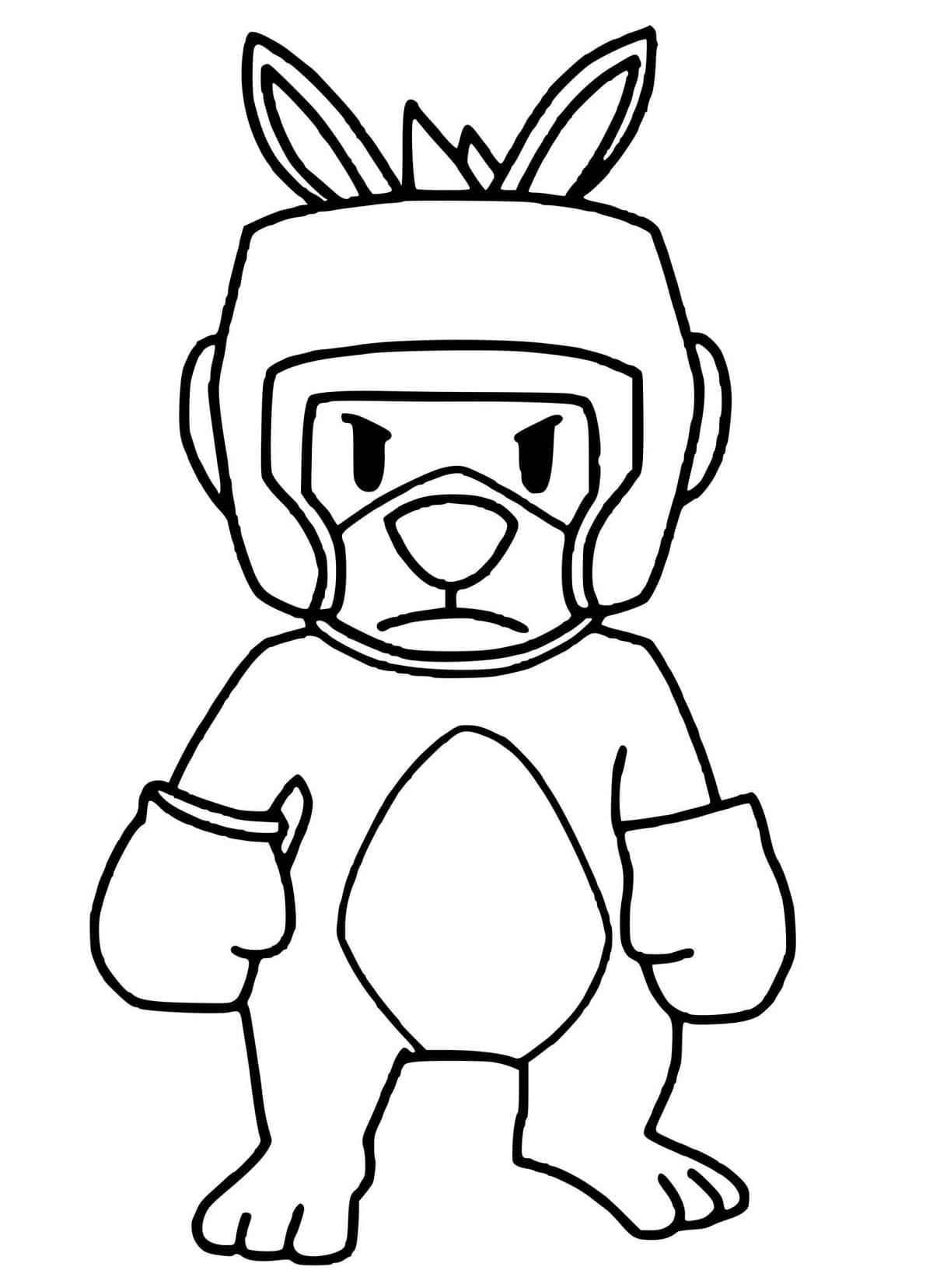 Boxing Boo de Stumble Guys coloring page