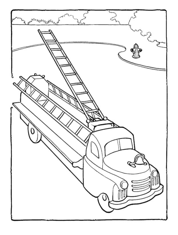 Coloriage Camion de Pompier Pour les Enfants