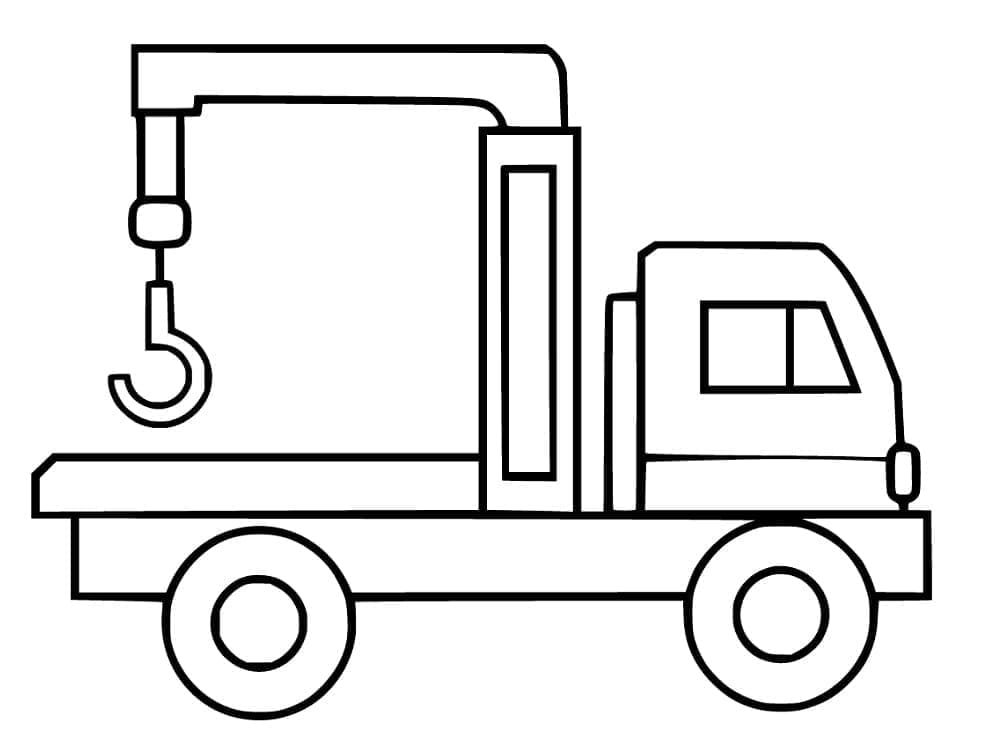 Coloriage Camion Grue Simple