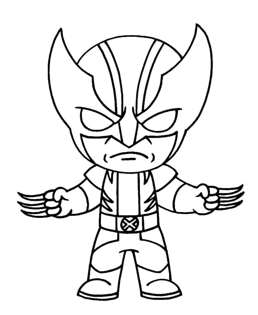 Chibi Wolverine coloring page