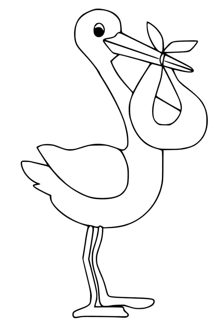 Cigogne de Livraison Simple coloring page