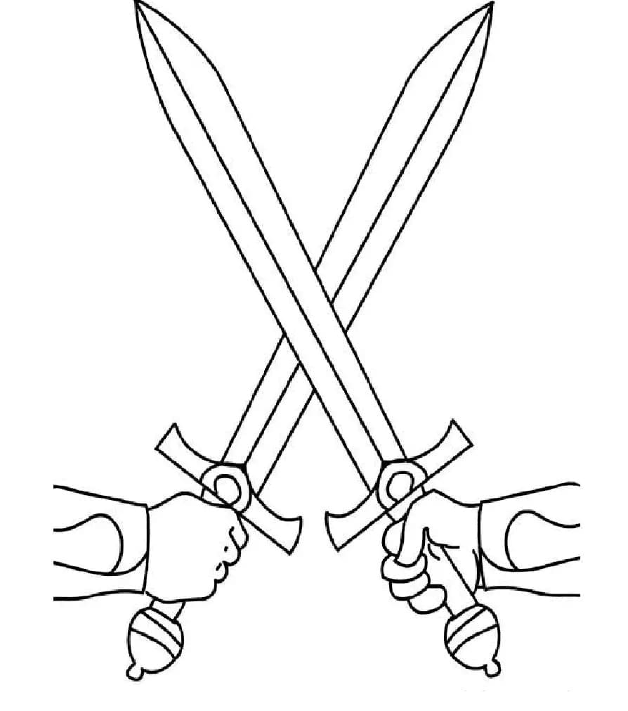 Combat à l’épée coloring page