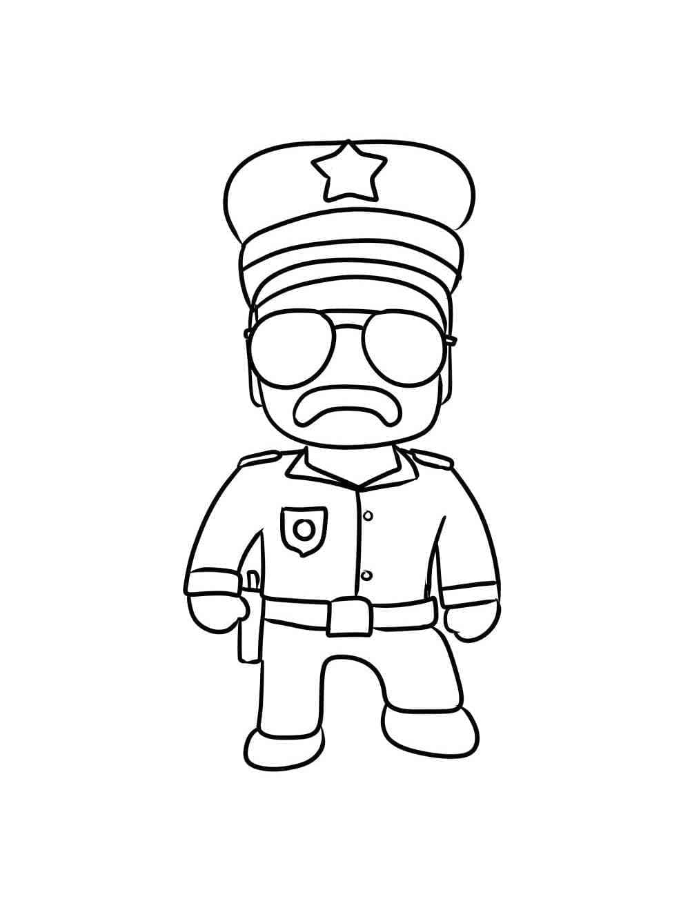 Cops de Stumble Guys coloring page