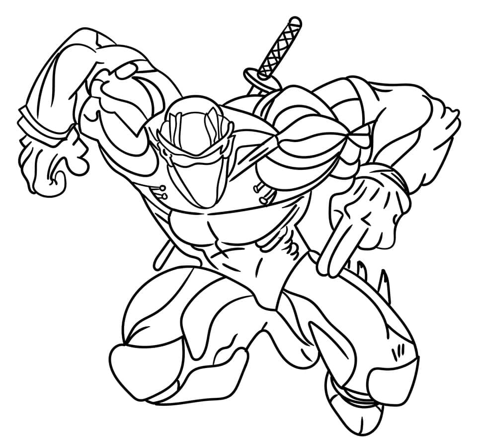 Courageux Ninja coloring page