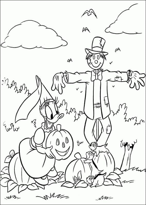 Daisy Duck à Halloween coloring page