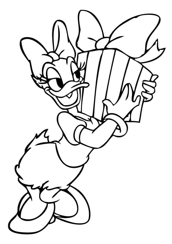 Daisy Duck et un Cadeau coloring page