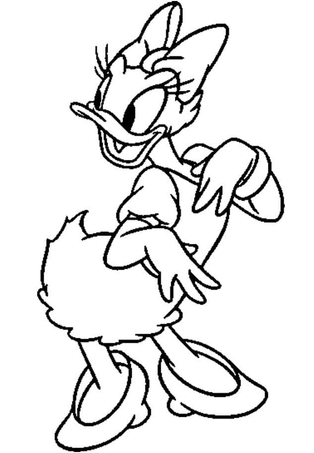 Coloriage Daisy Duck Heureuse