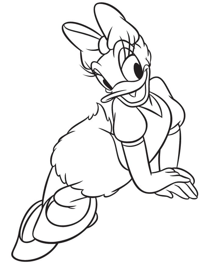 Daisy Duck Souriante coloring page