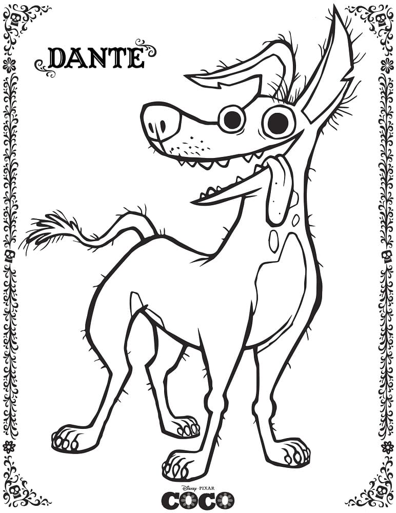 Dante de Coco Disney coloring page