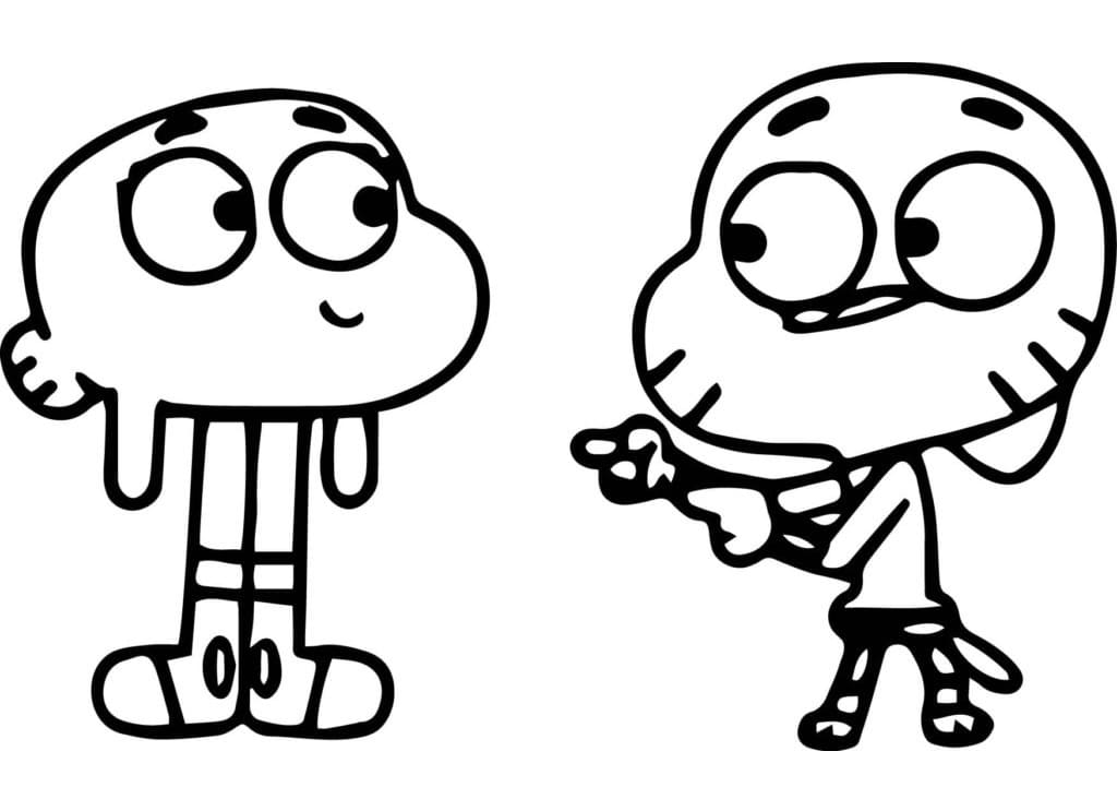 Darwin et Gumball coloring page