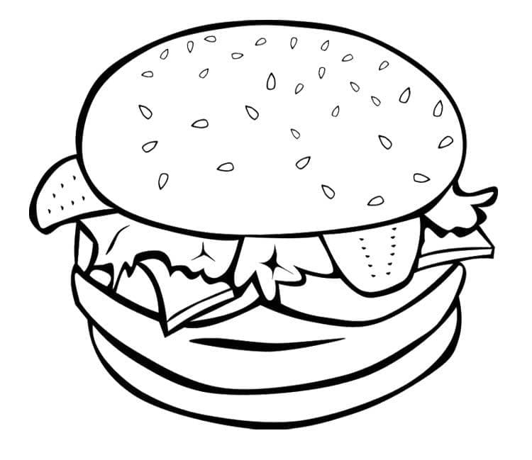 Coloriage Délicieux Hamburger