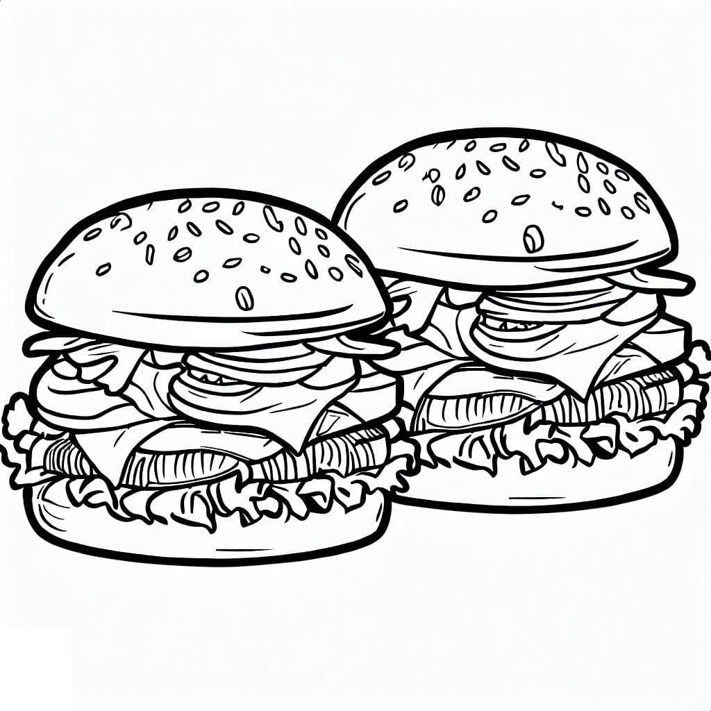Délicieux Hamburgers coloring page