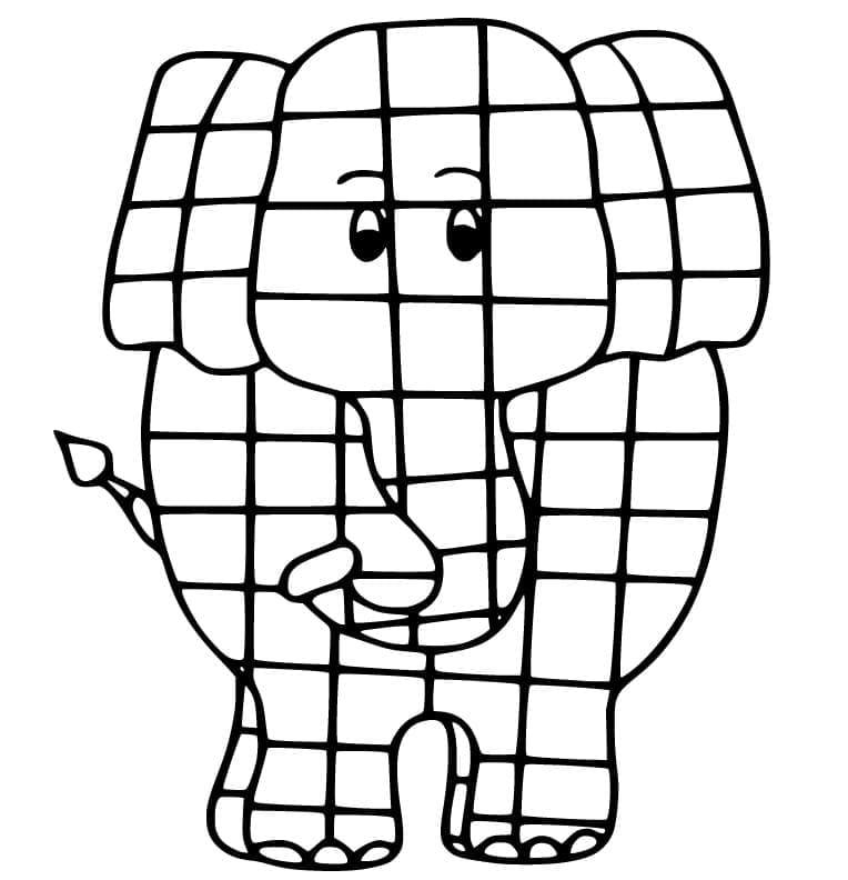 Dessin de Elmer Elefante coloring page
