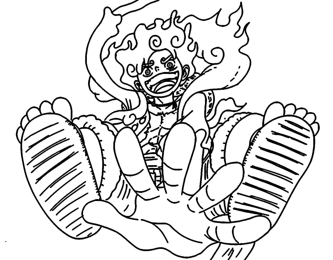 Dessin de Luffy Gear 5 Gratuit coloring page