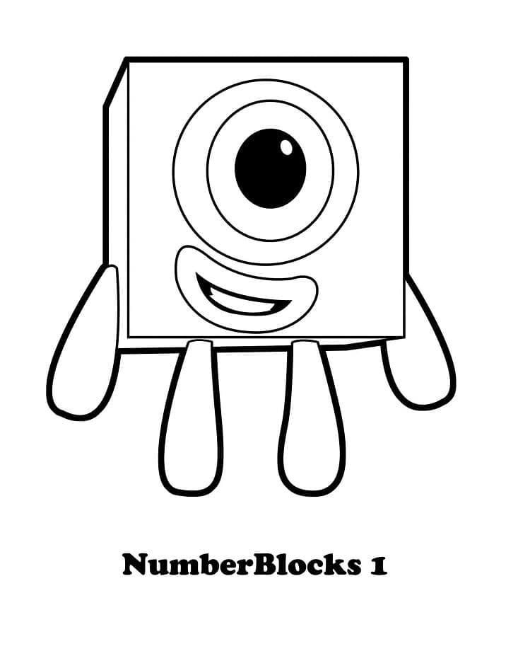 Coloriage Dessin de Numberblocks 1