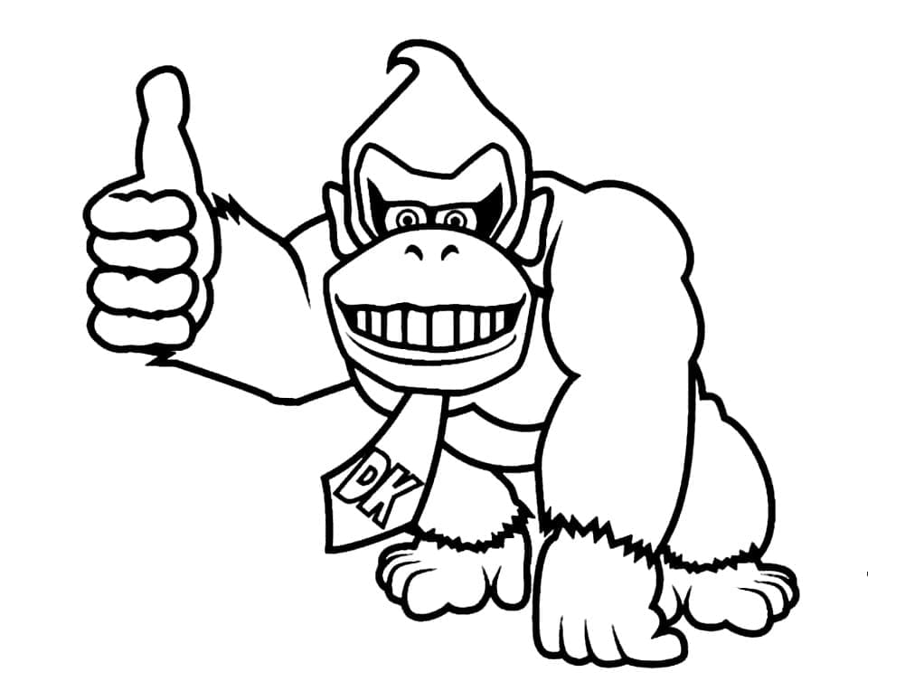 Coloriage Dessin Gratuit de Donkey Kong