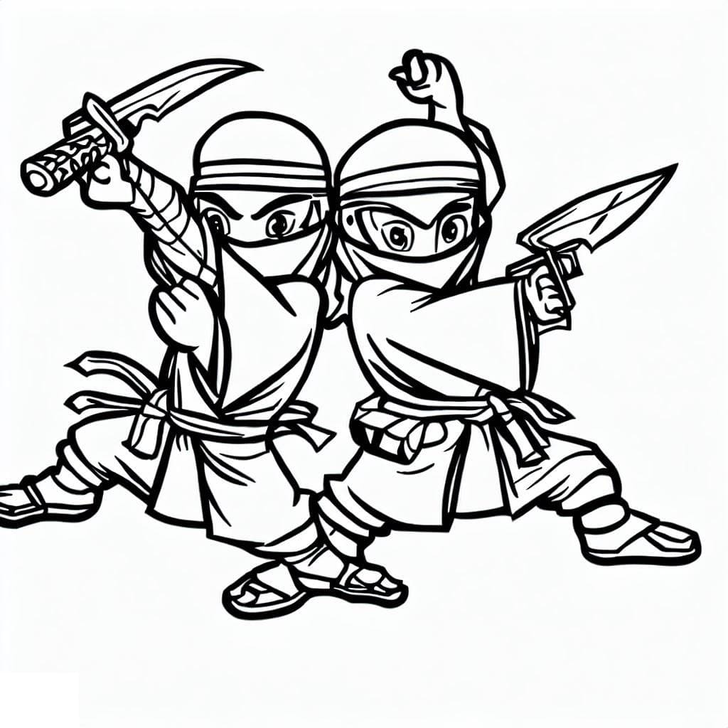 Coloriage Dessin Gratuit de Ninjas