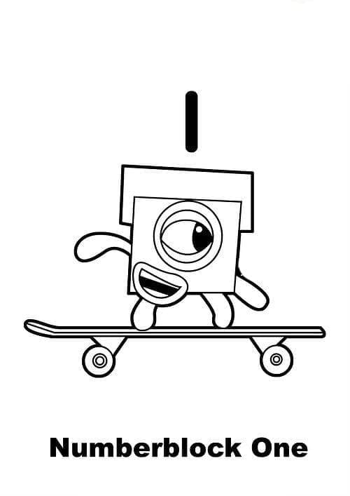 Dessin Gratuit de Numberblocks 1 coloring page