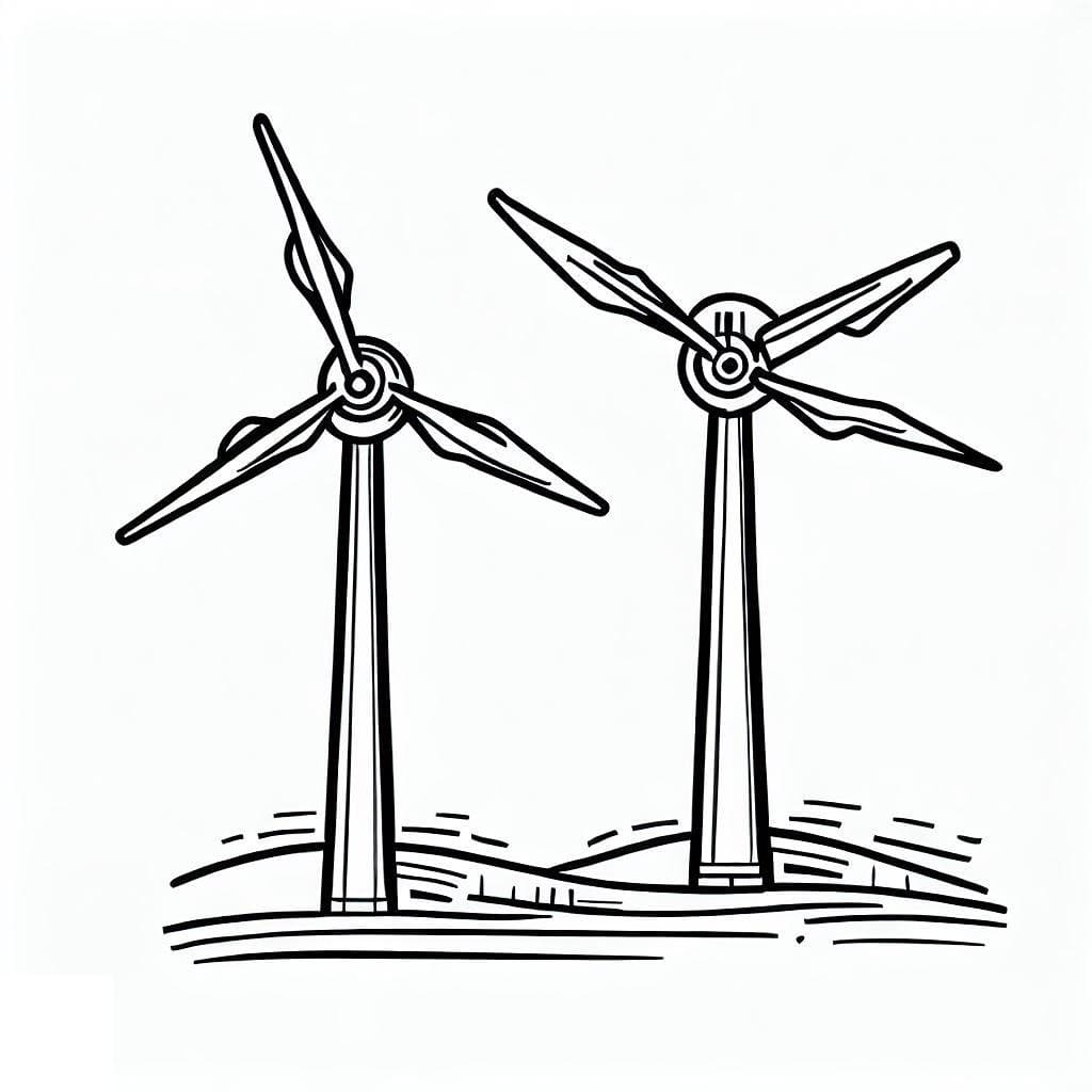 Deux Éoliennes coloring page