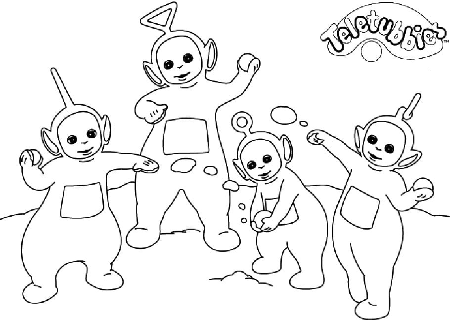 Dipsy, Tinky Winky, Po et Laa-Laa coloring page