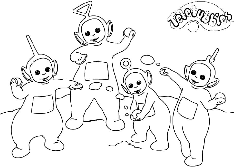 Coloriage Dipsy, Tinky Winky, Po et Laa-Laa