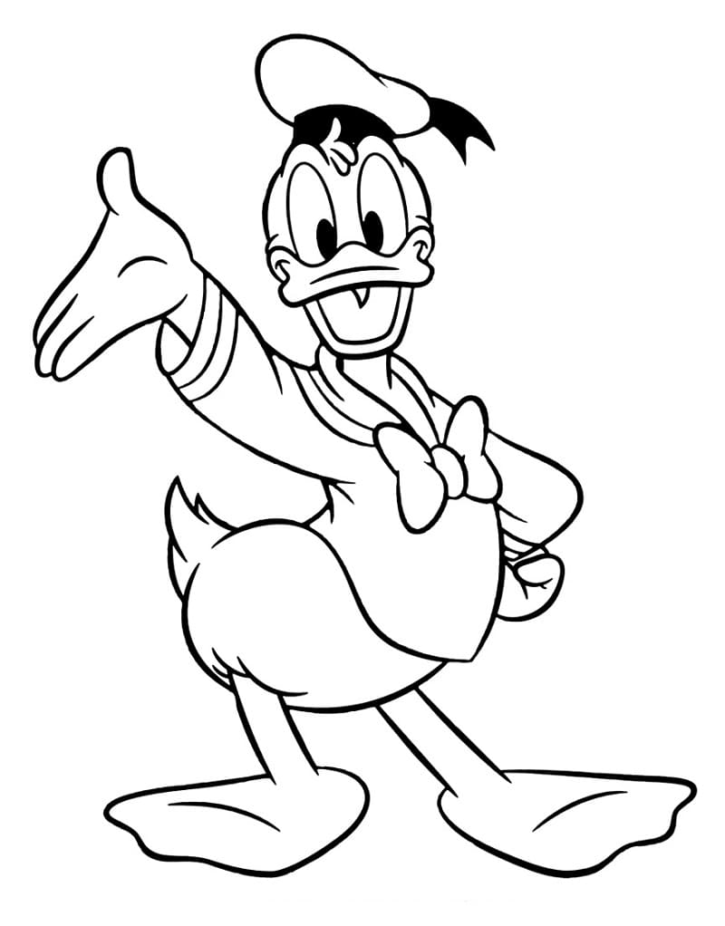 Coloriage Donald Duck Amical