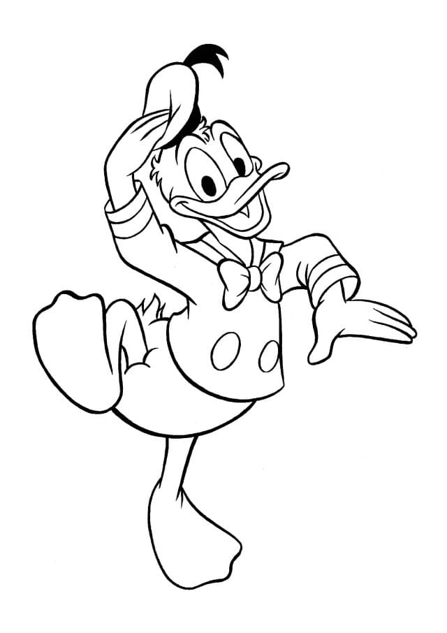 Donald Duck est Heureux coloring page