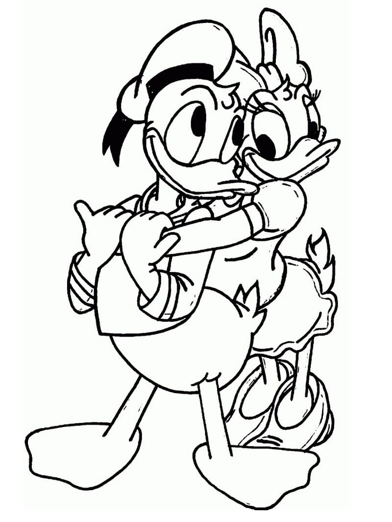 Coloriage Donald Duck et Daisy Duck