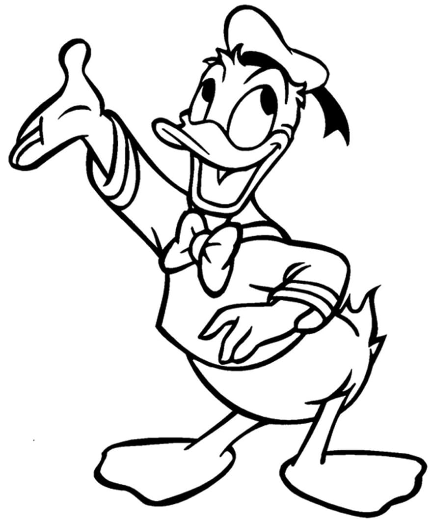 Coloriage Donald Duck Gratuit Pour les Enfants