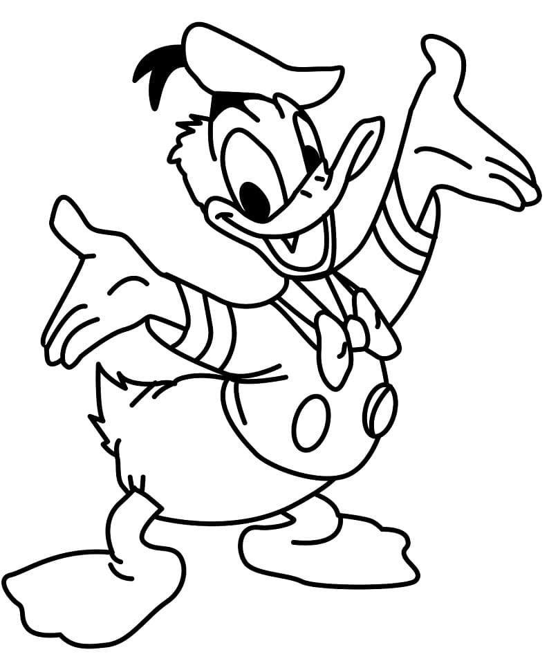 Donald Duck Heureux coloring page