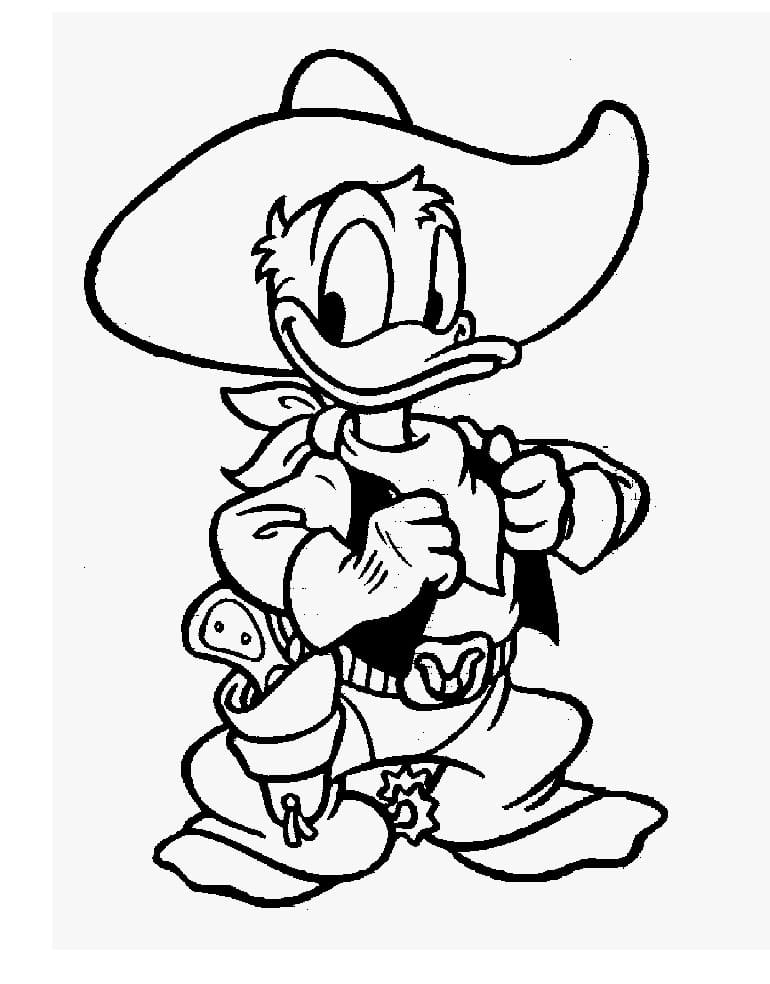 Donald Duck le Cow-boy coloring page