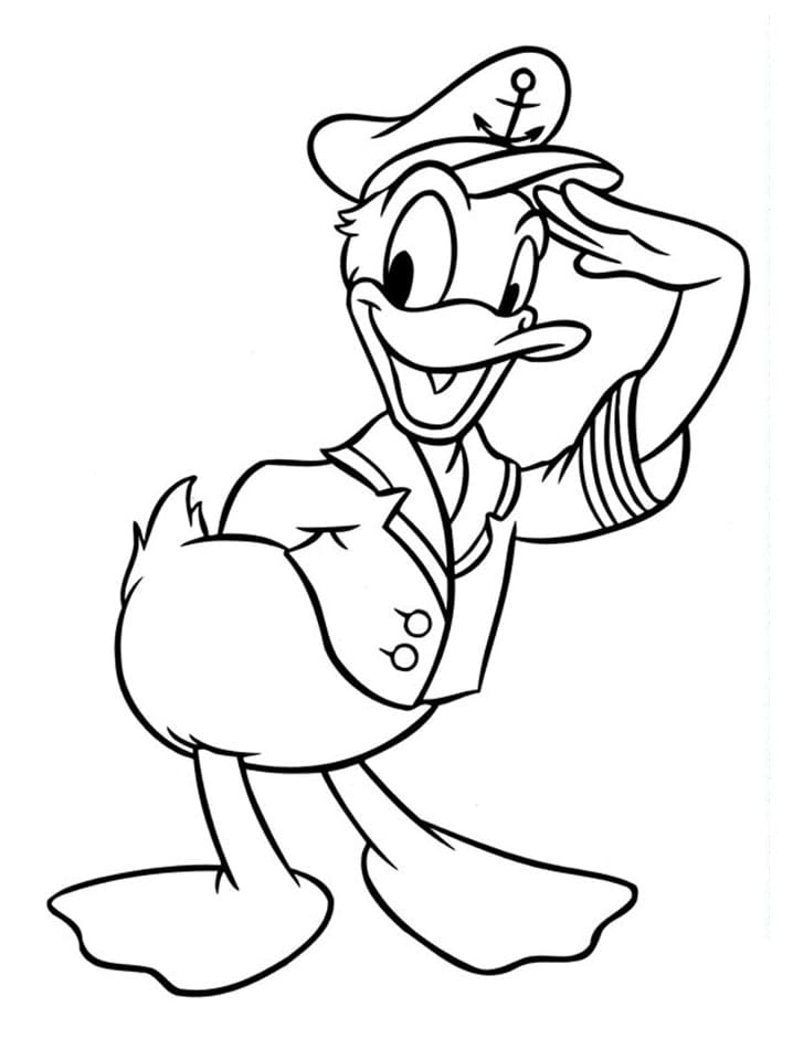 Coloriage Donald Duck le Marin