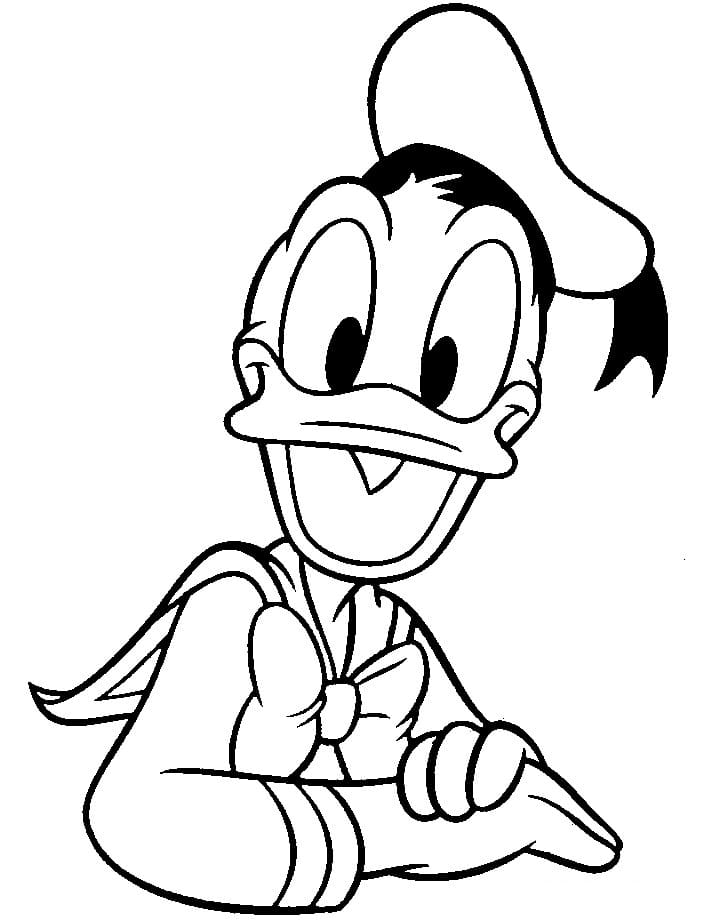 Donald Duck Souriant coloring page