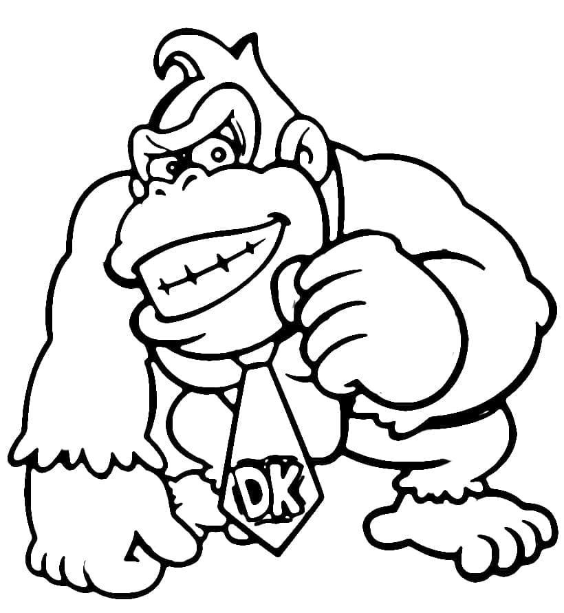 Coloriage Donkey Kong de Super Mario