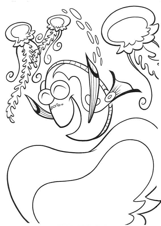 Coloriage Dory Souriant