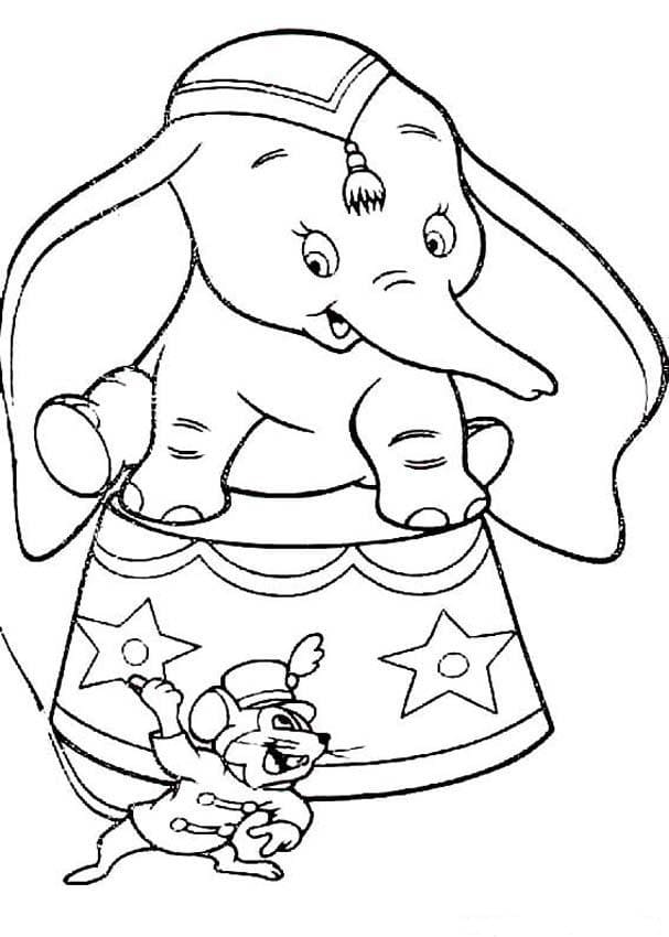 Coloriage Dumbo avec Timothée